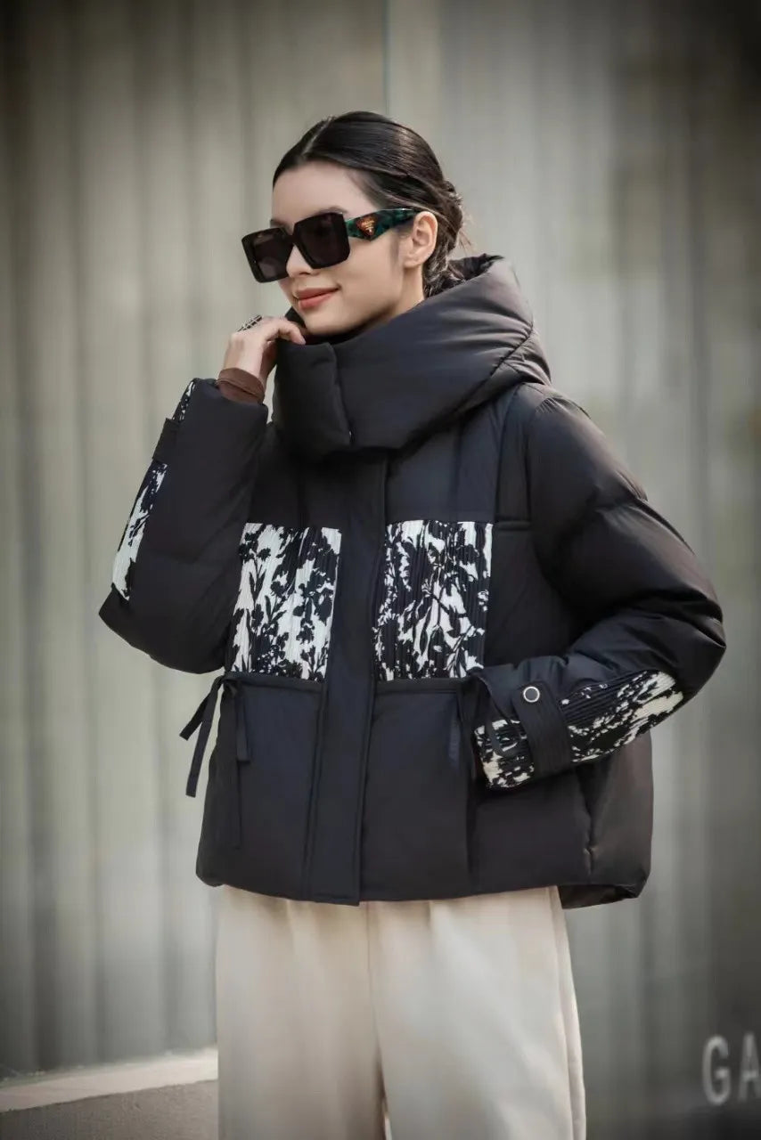 Veste Élégante en Duvet avec Capuche et Coutures Douces de la Collection Chaleur