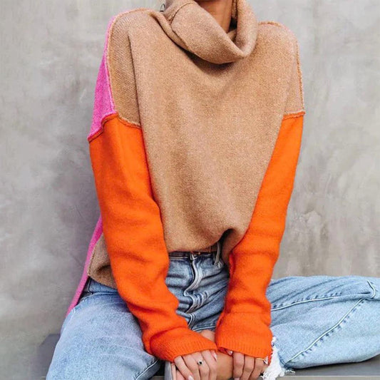 Pull-over en laine multicolore Élégance Moderne de Luxe