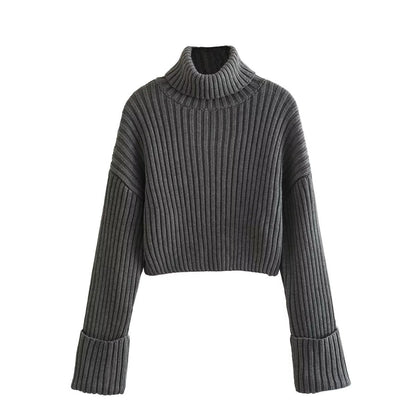 Pull Haut de Gamme Femme Col Roulé Texturé by Celeste