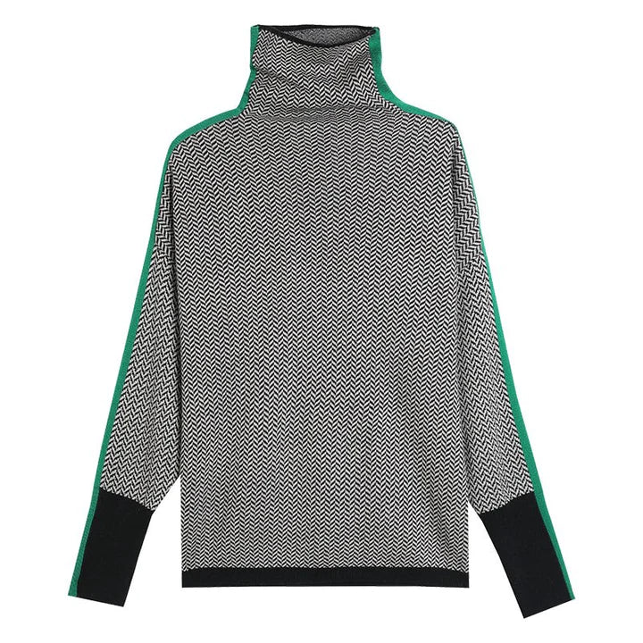 LuxeFemme - Pull en cachemire à col haut pour femme