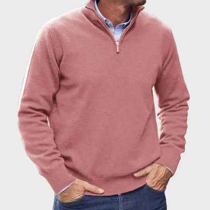 Branford Luxe - Pull-over zippé en cachemire italien pour hommes