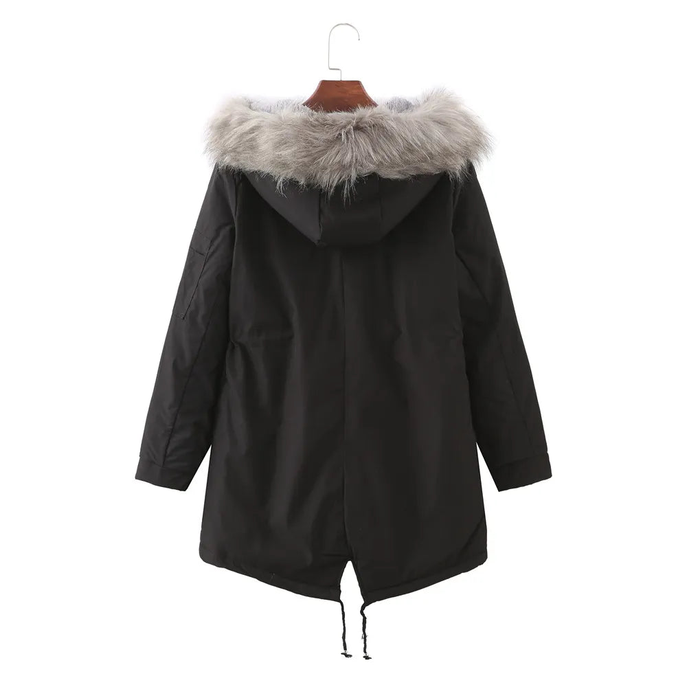 Manteau d'Hiver Luxe Doublé en Fleece avec Isolation Epaisse