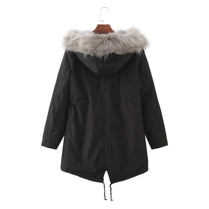 Manteau d'Hiver Luxe Doublé en Fleece avec Isolation Epaisse