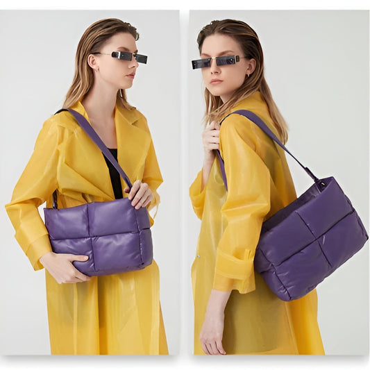 Sac Emily Élégant en Cuir Matelassé Multifonction avec Bandoulière Polyvalente