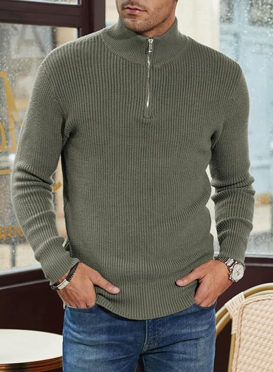 Pull Homme Luxe Zippé Zeno - Élégance Moderne et Confort Supérieur