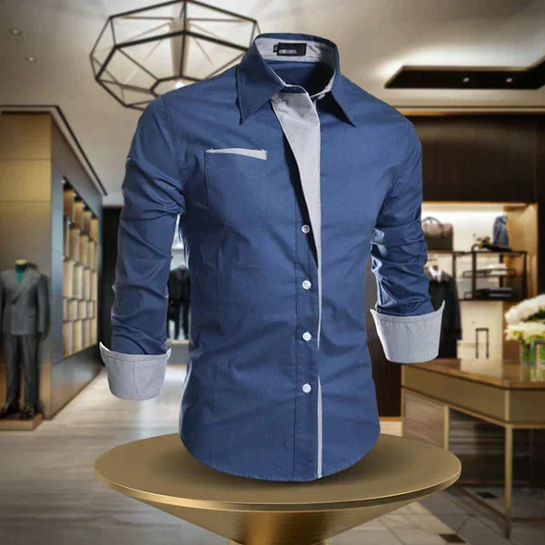 Chemise en coton haut de gamme pour homme, coupe élégante et raffinée