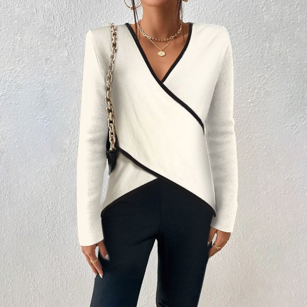 Velina - Pull en cachemire col V élégant pour femme