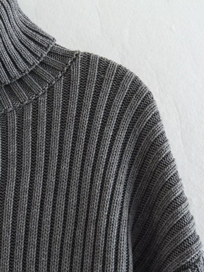 Pull Haut de Gamme Femme Col Roulé Texturé by Celeste