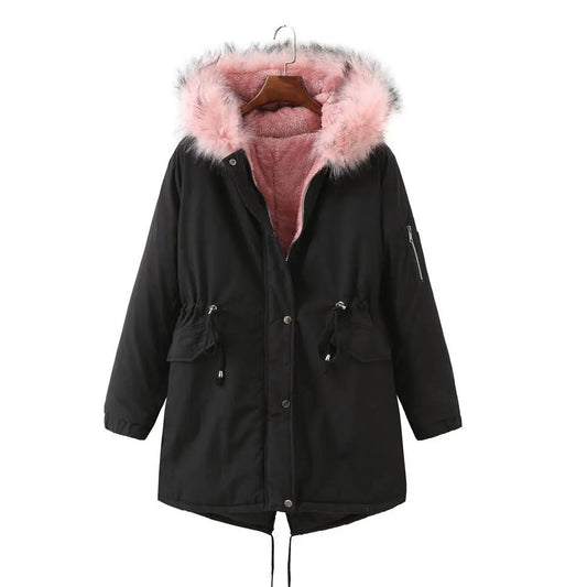 Manteau d'Hiver Luxe Doublé en Fleece avec Isolation Epaisse