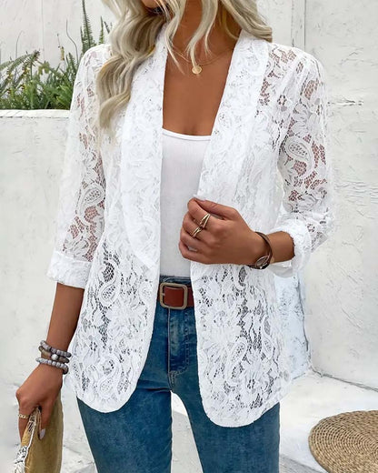 Veste Élégante en Dentelle pour Femmes Parisienne Chic