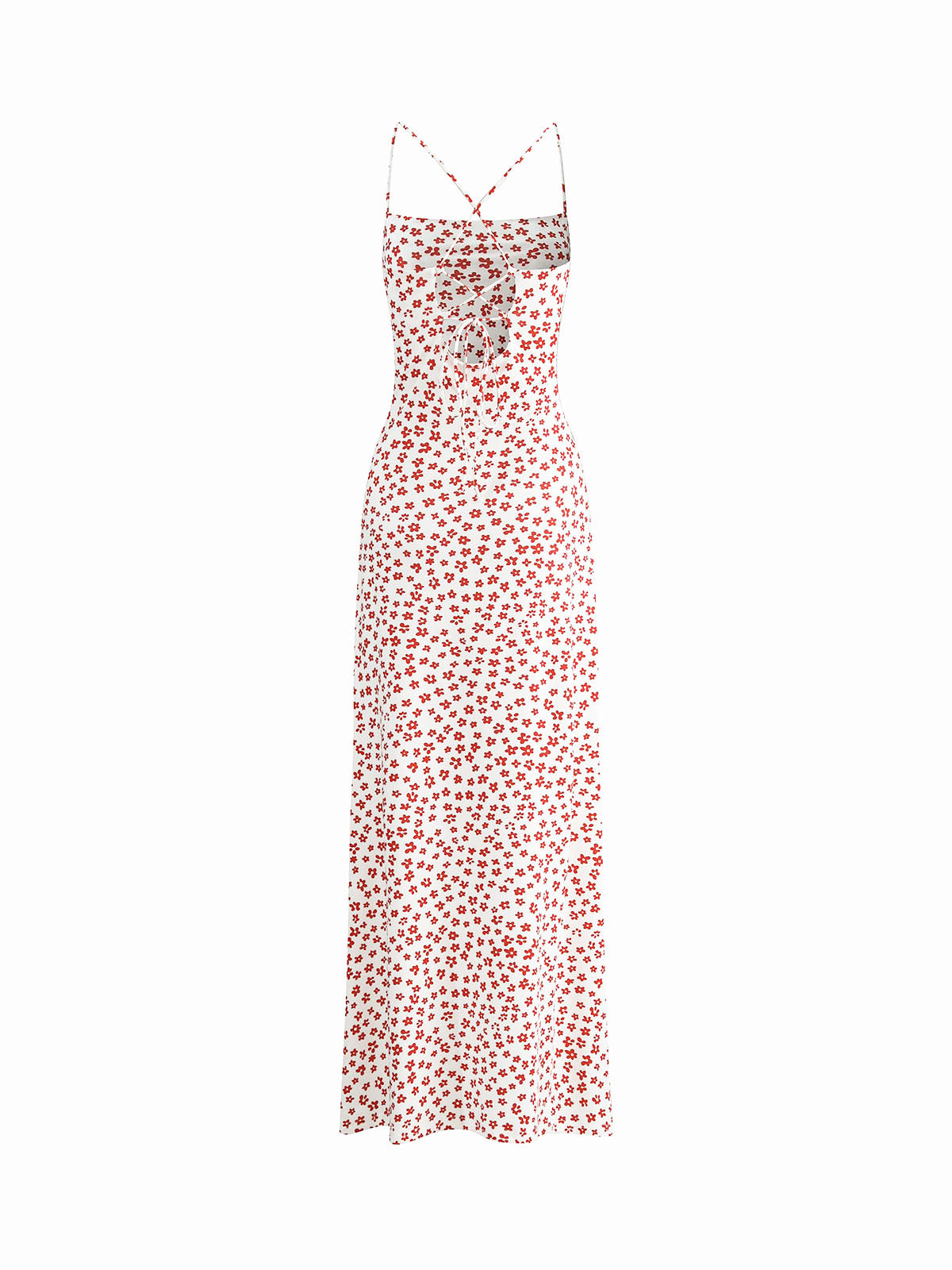 Valencia - Robe Maxi Fleurie à Bretelles Croisées et Fluide