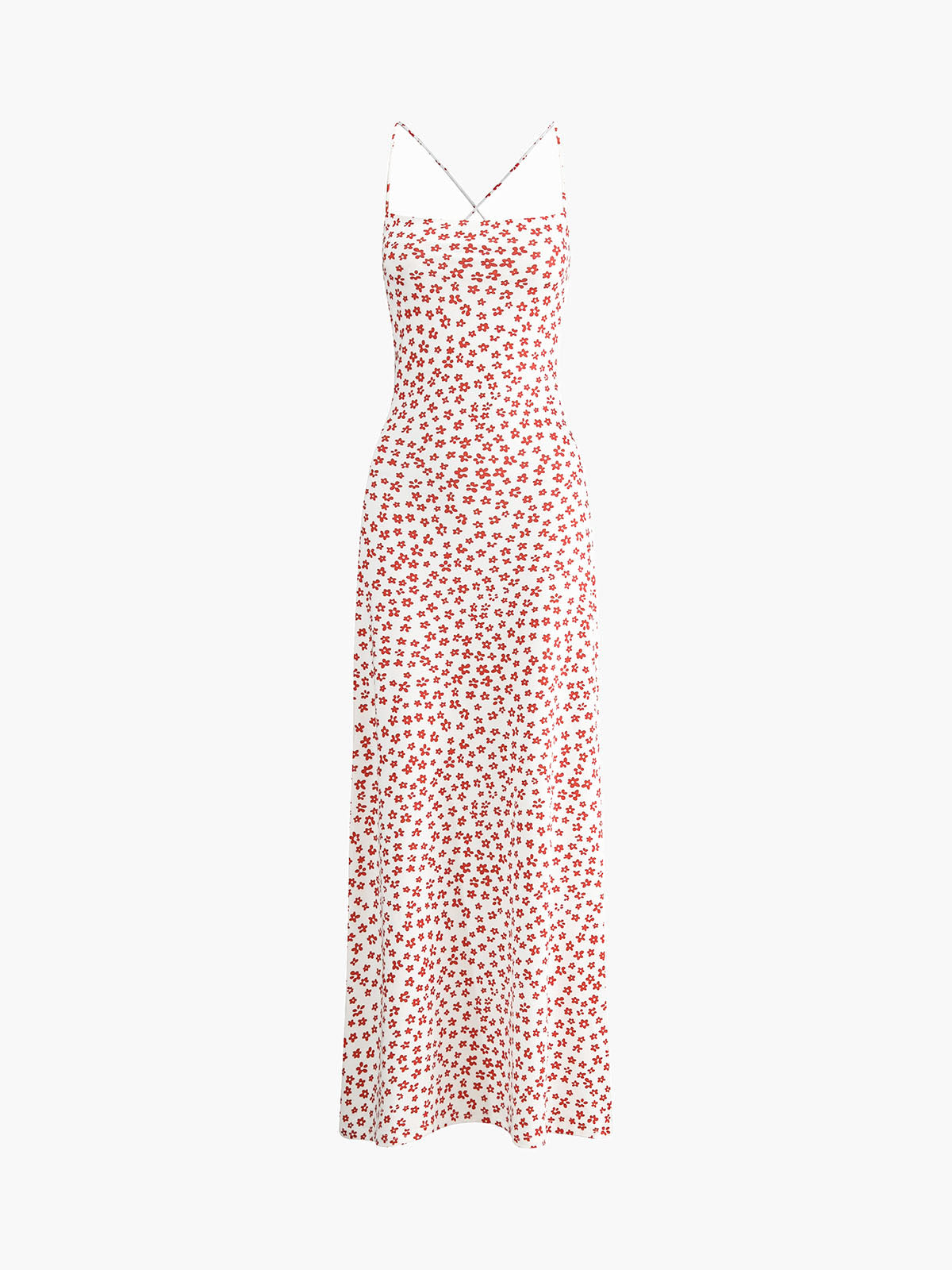 Valencia - Robe Maxi Fleurie à Bretelles Croisées et Fluide