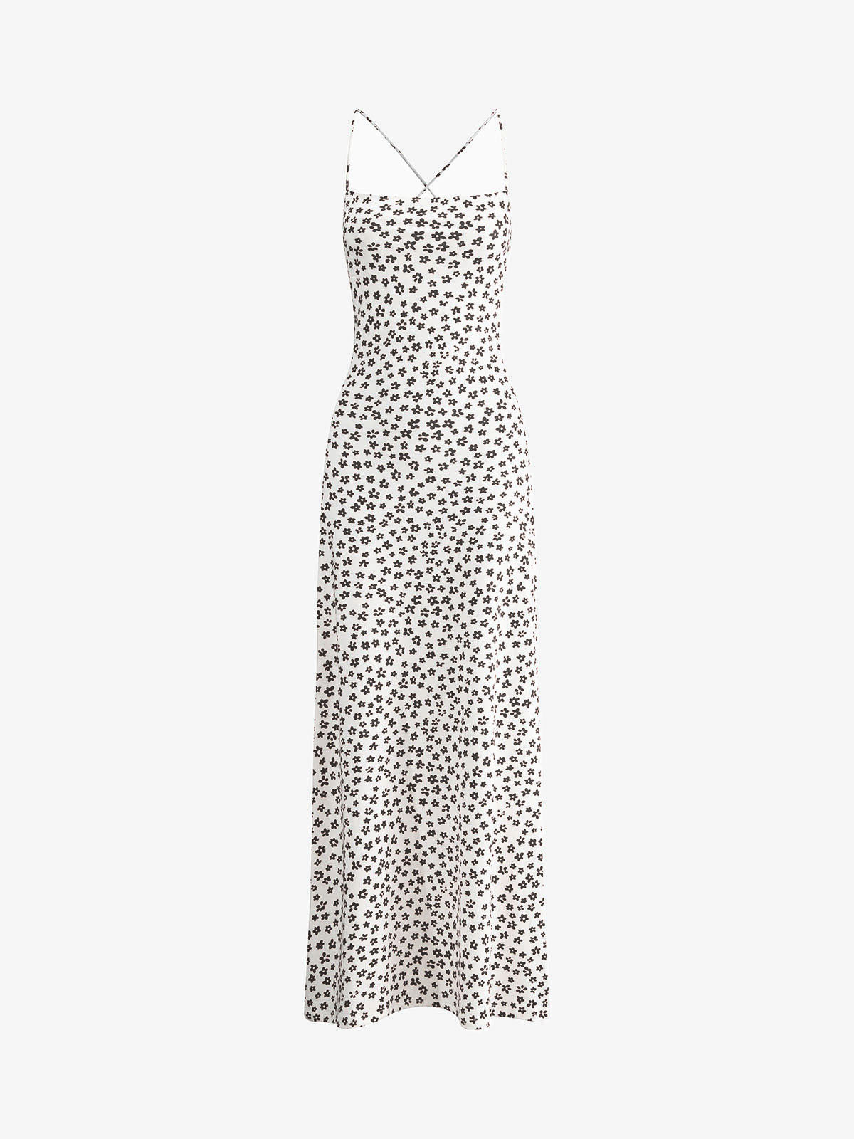 Valencia - Robe Maxi Fleurie à Bretelles Croisées et Fluide