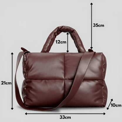 Sac Emily Élégant en Cuir Matelassé Multifonction avec Bandoulière Polyvalente