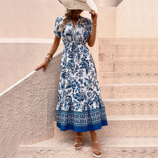 Lumineuse Évasion - Élégante Robe d'Été Chic et Raffinée