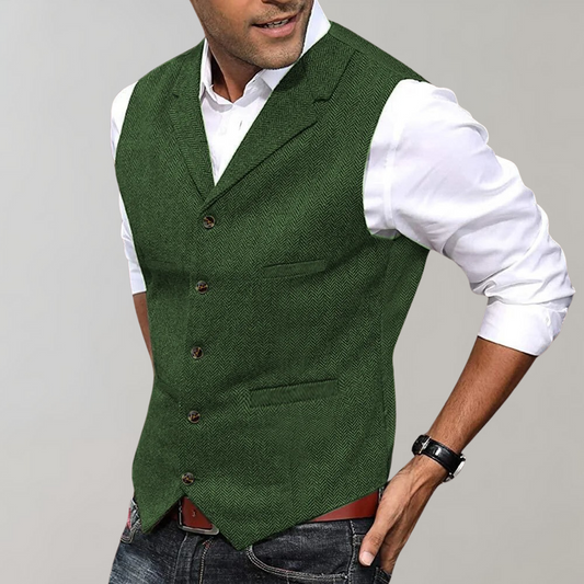 Luxe Élégance - Gilet de cérémonie ajusté avec poches raffinées