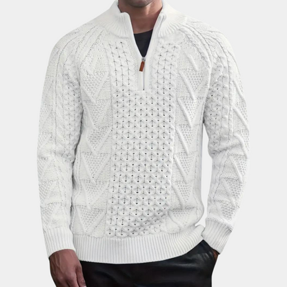 Kane - Pull tricoté élégant pour hommes avec une fermeture à glissière