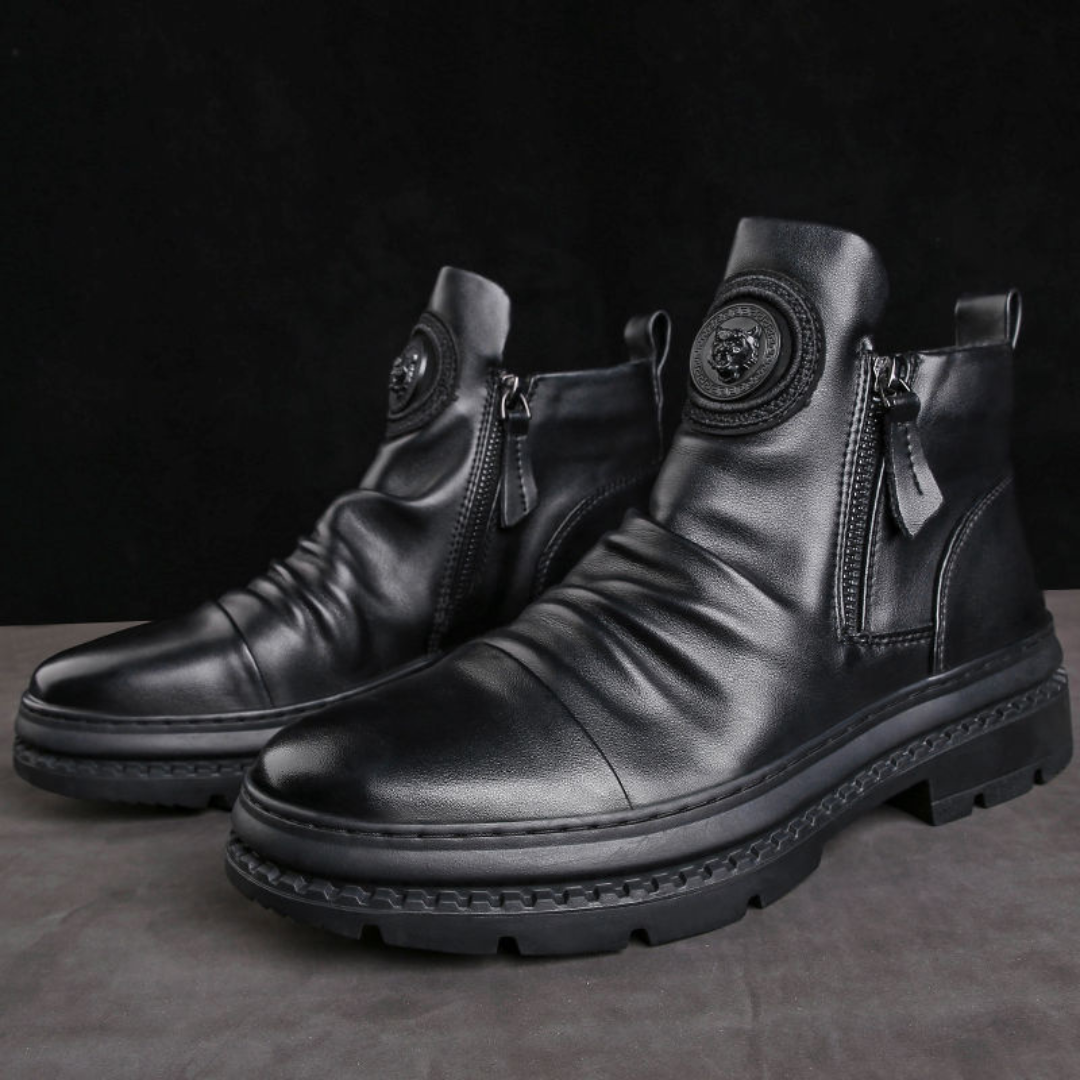 Leonar - Chaussures élégantes en cuir véritable pour homme