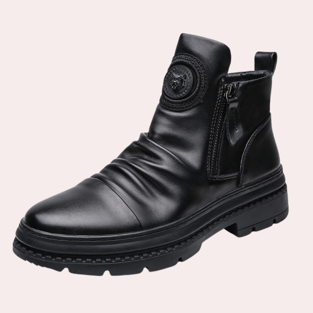 Leonar - Chaussures élégantes en cuir véritable pour homme