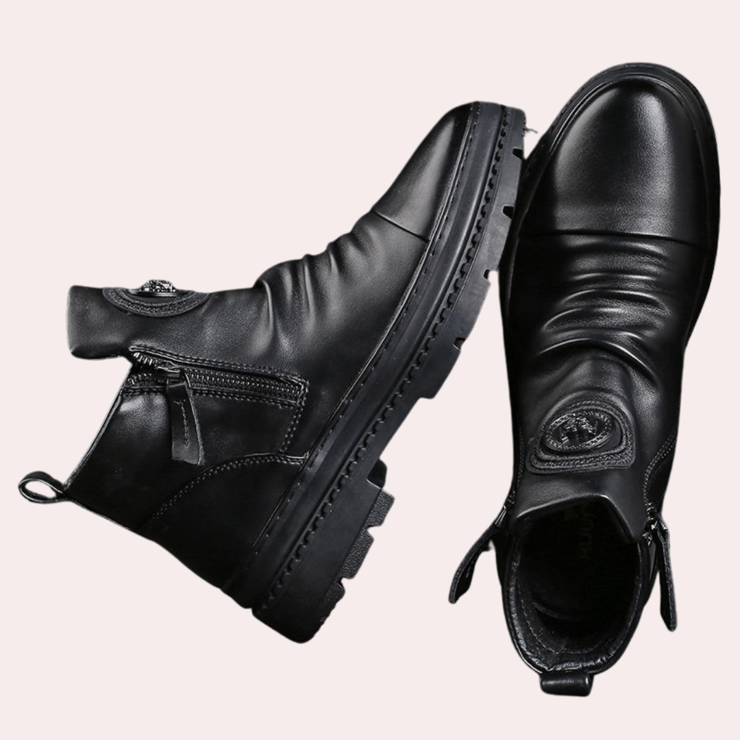 Leonar - Chaussures élégantes en cuir véritable pour homme