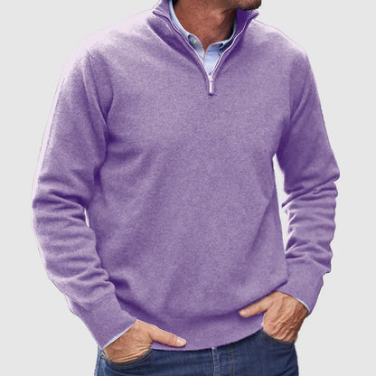 Branford Luxe - Pull-over zippé en cachemire italien pour hommes