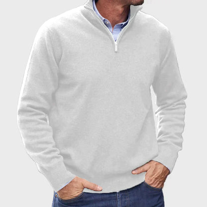 Branford Luxe - Pull-over zippé en cachemire italien pour hommes