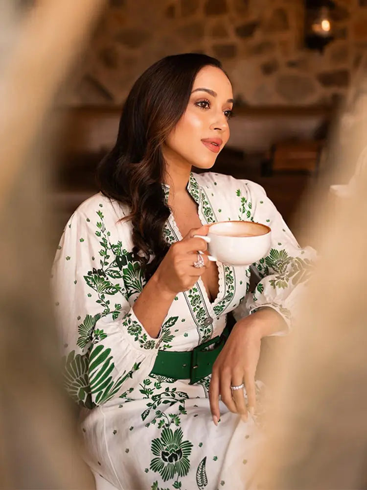 Sophia - Raffinement ultime en robe verte tendance