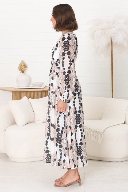 Robe Élégance Midi - Robe en A avec décolleté en V et taille plissée
