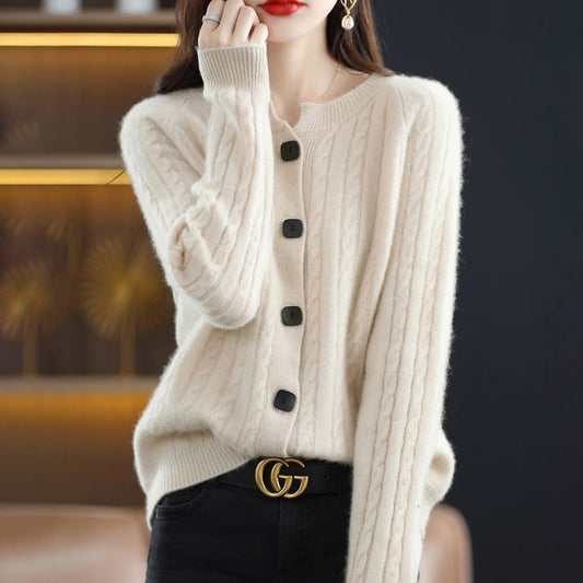 LuxePure - Gilet en laine mérinos ultra-douce pour femme, modèle à boutons, chaud et élégant
