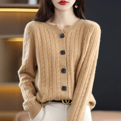 LuxePure - Gilet en laine mérinos ultra-douce pour femme, modèle à boutons, chaud et élégant