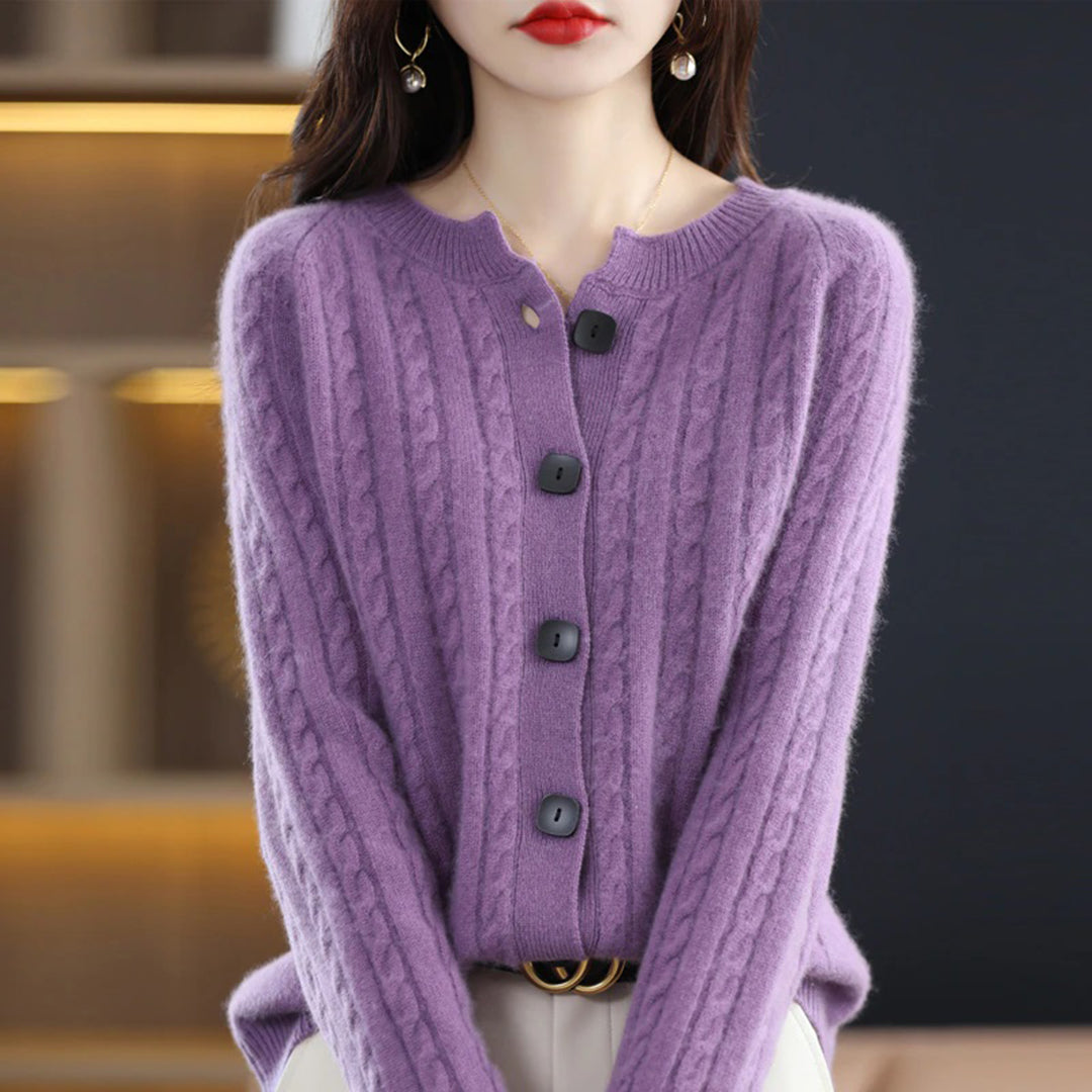 LuxePure - Gilet en laine mérinos ultra-douce pour femme, modèle à boutons, chaud et élégant