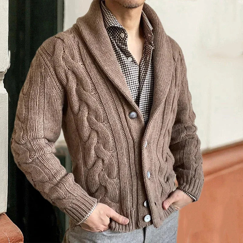 Cardigan en laine élégante pour hommes pour les saisons automne-hiver