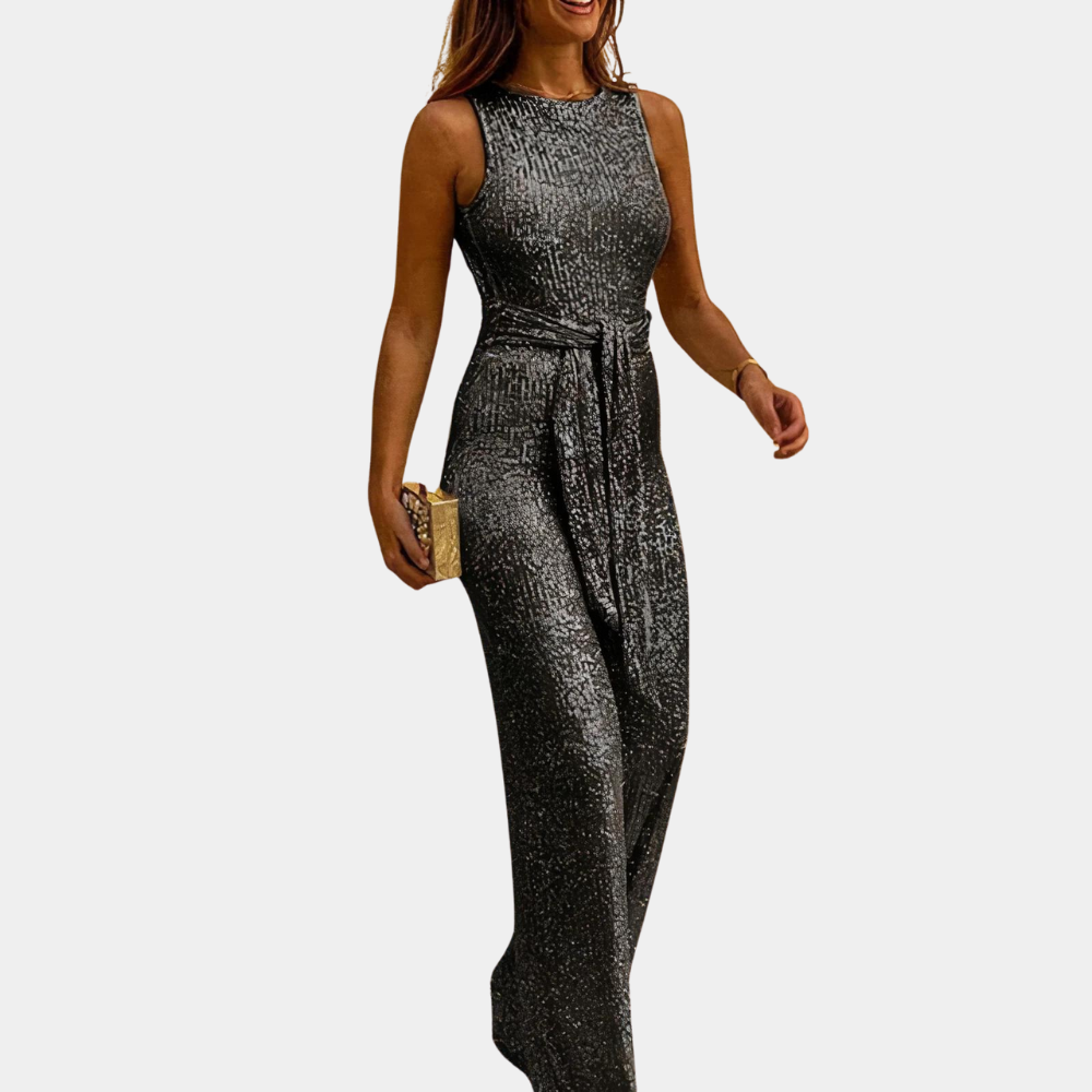 Auriane Combinaison Femme Luxe à Paillettes Brillantes pour Soirées Élégantes