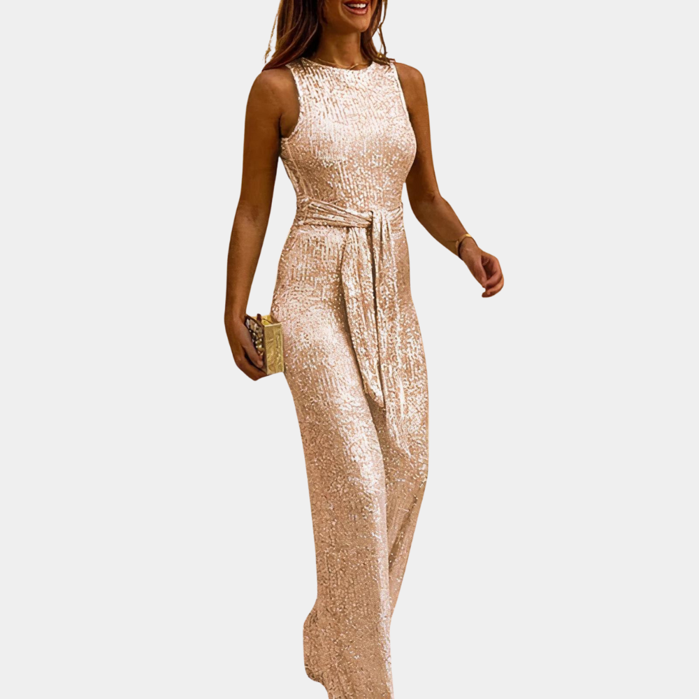 Auriane Combinaison Femme Luxe à Paillettes Brillantes pour Soirées Élégantes