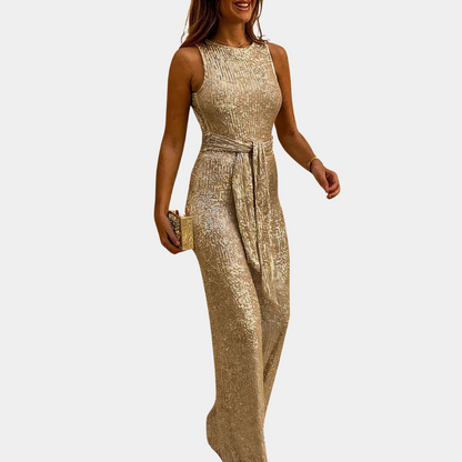 Auriane Combinaison Femme Luxe à Paillettes Brillantes pour Soirées Élégantes