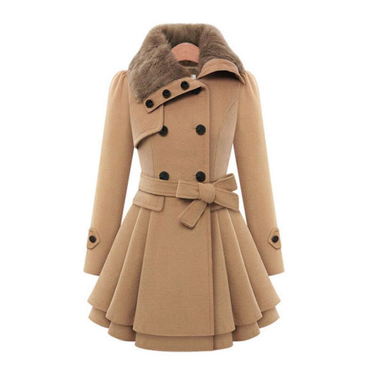 Oslo - Manteau raffiné avec col en fausse fourrure luxueuse