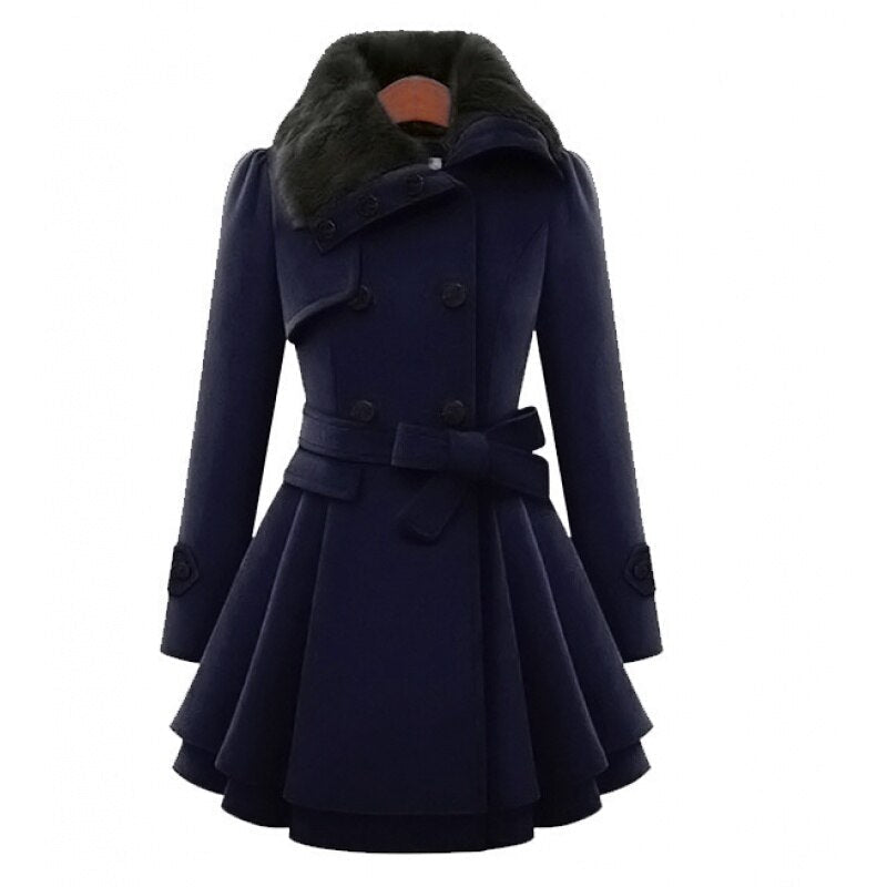 Oslo - Manteau raffiné avec col en fausse fourrure luxueuse