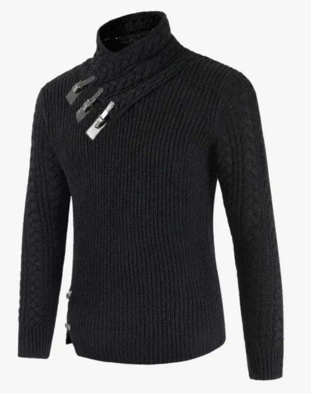 Léo - Pull haut de gamme à col roulé en laine pour homme