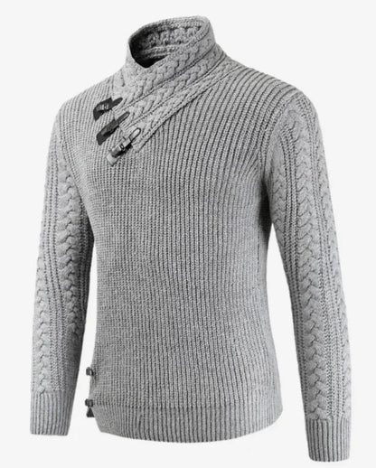 Léo - Pull haut de gamme à col roulé en laine pour homme