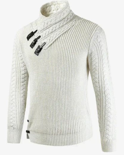 Léo - Pull haut de gamme à col roulé en laine pour homme