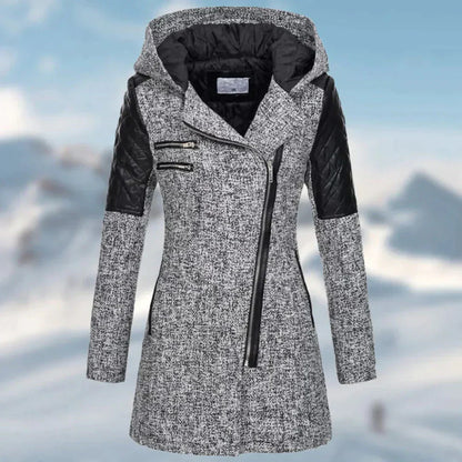 Manteau d'hiver élégant à capuche de la collection Rive Luxe