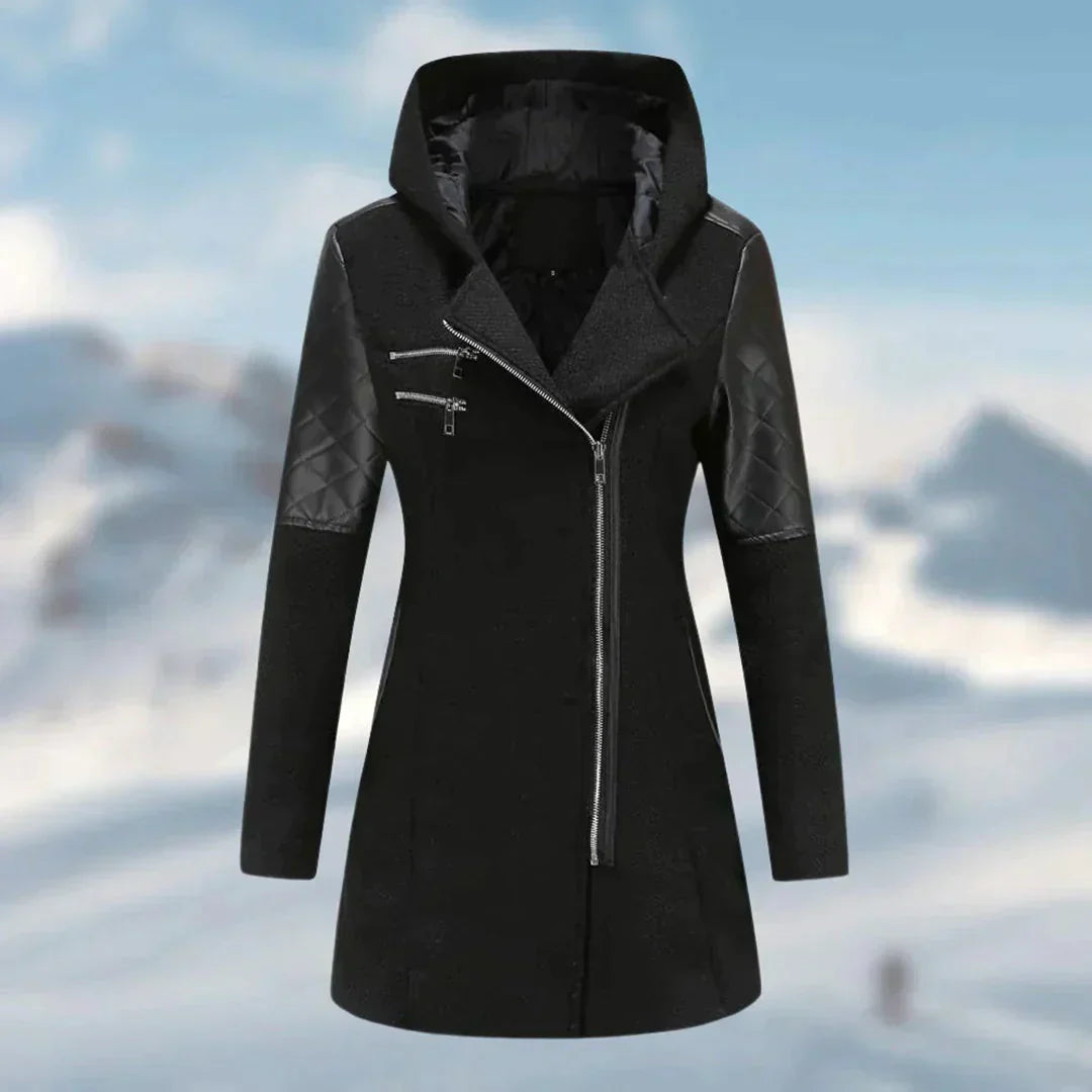 Manteau d'hiver élégant à capuche de la collection Rive Luxe