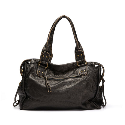 Sac à Main Élégant en Cuir Noir pour les Études - Collection Lumina