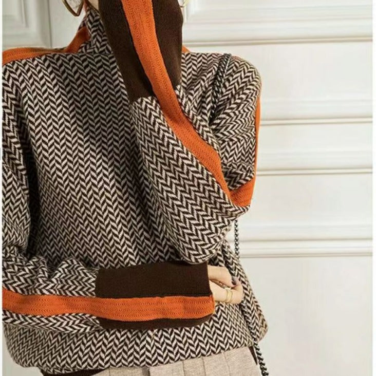 LuxeFemme - Pull en cachemire à col haut pour femme