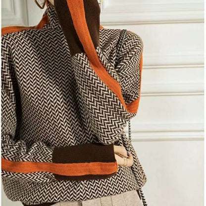 LuxeFemme - Pull en cachemire à col haut pour femme