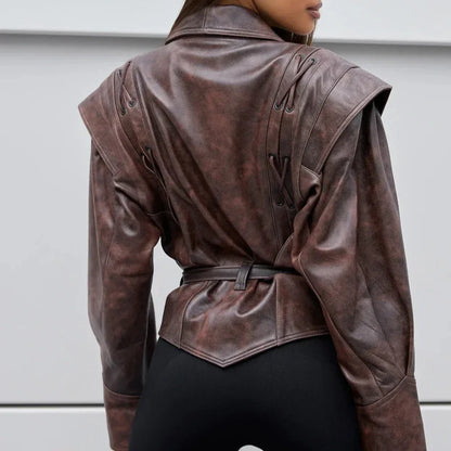 Vega - Manteau Retro à Col en V pour Femme
