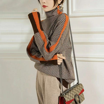 LuxeFemme - Pull en cachemire à col haut pour femme