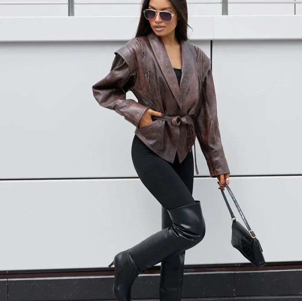 Vega - Manteau Retro à Col en V pour Femme