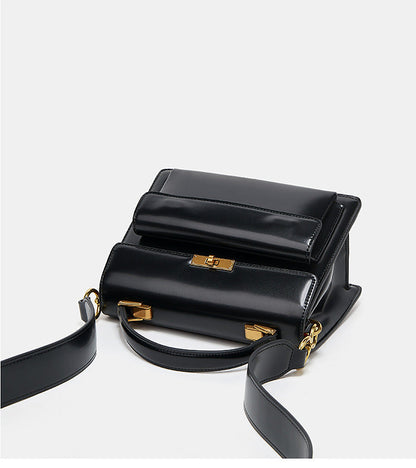 Sac à Bandoulière Vernis Noir Erin Élégance Suprême