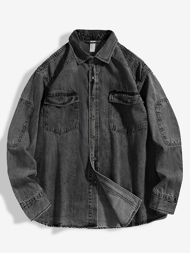 Chemise en denim à manches longues pour homme, intemporelle et élégante